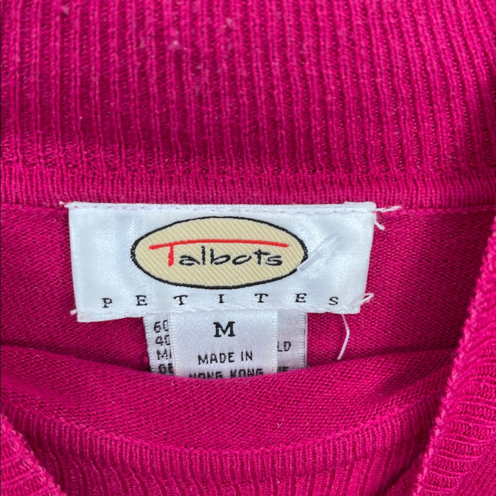 Talbots Fuchsia Knit Sweater Petite Medium - Picture 2 of 3